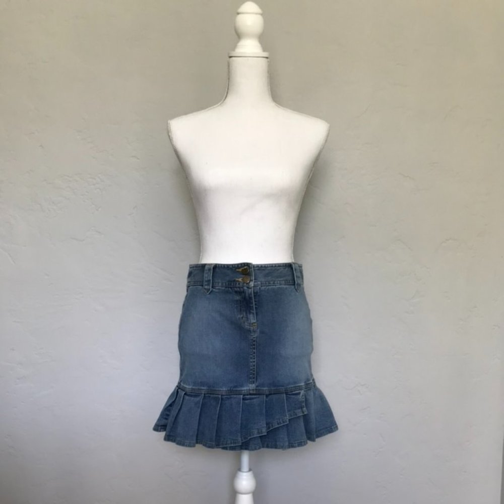 Ann Taylor LOFT Denim Pleated Skirt